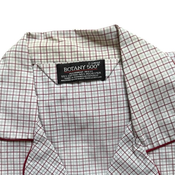 Botany 500 Permanent Press Men’s Plaid Button Down Pajama Shirt Size Large - Picture 4 of 8